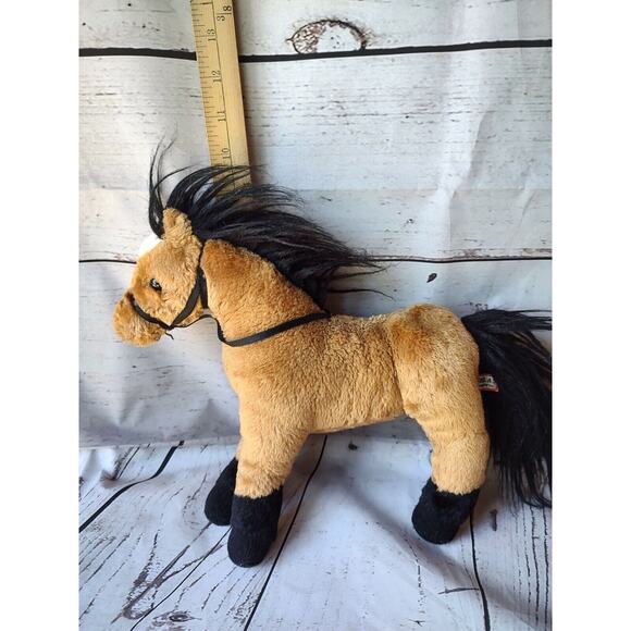 Douglas Cuddle Toy Horse Stuffed Animal Plush Brown Black Pony - Picture 6 of 6
